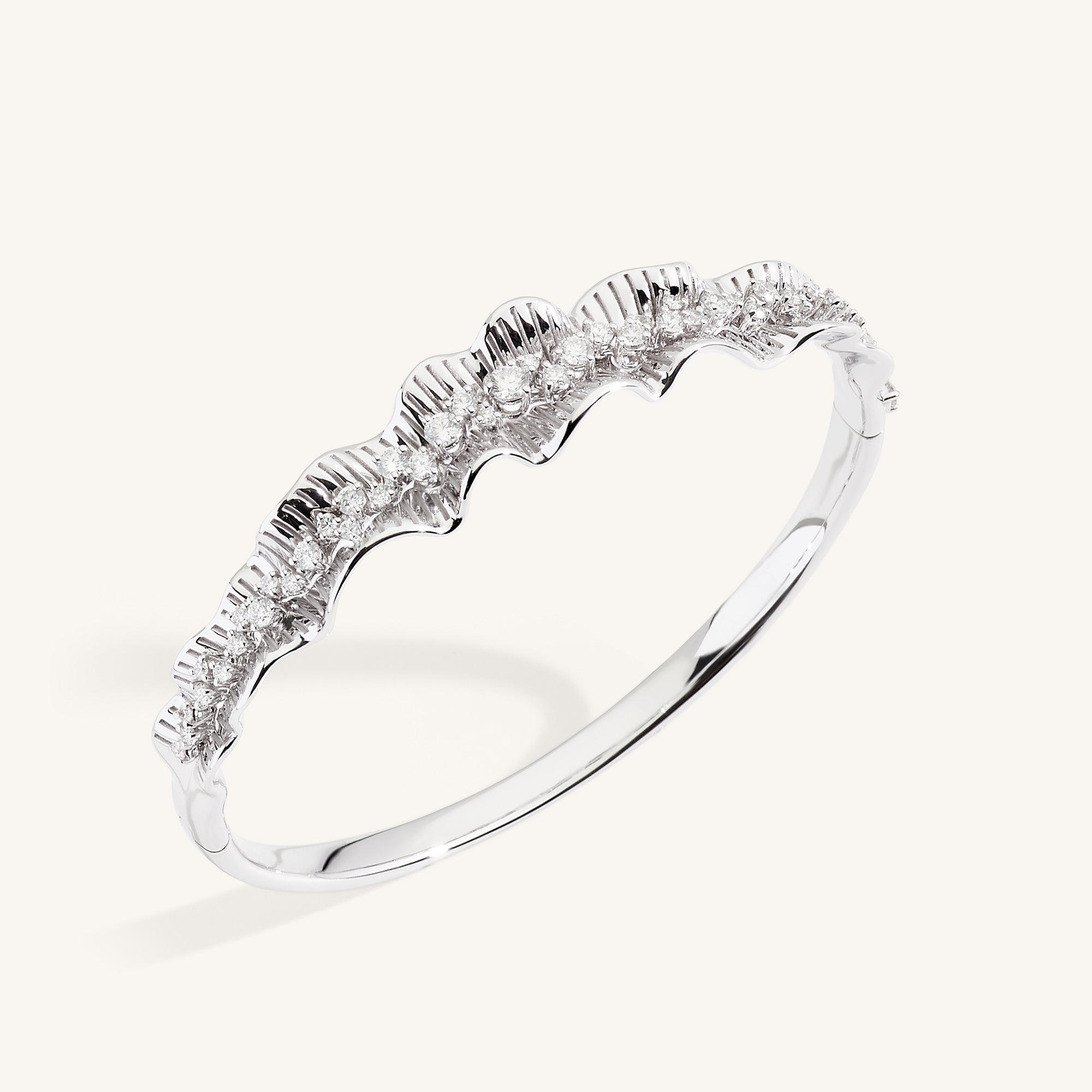 Rays of Sun bangle with white diamonds