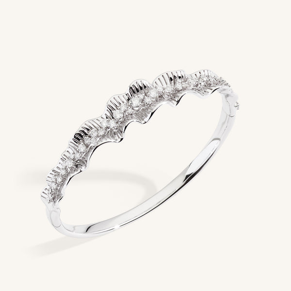 Rays of Sun bangle with white diamonds