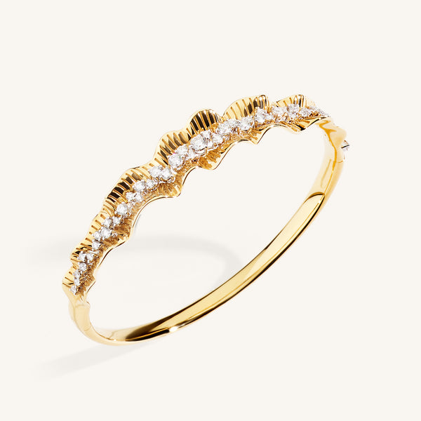 Rays of Sun bangle with white diamonds