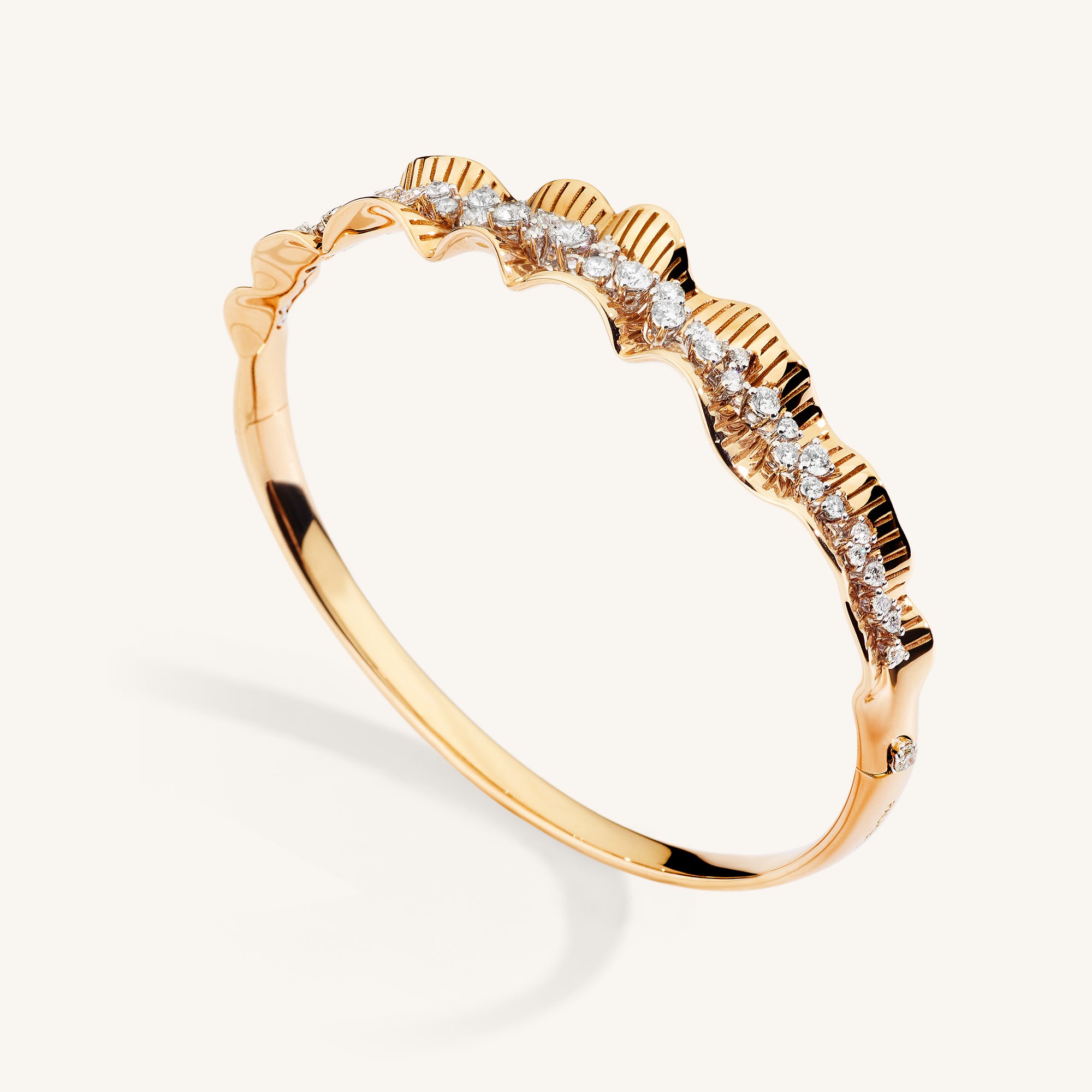 Rays of Sun bangle with white diamonds