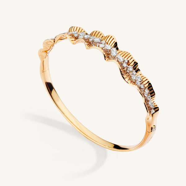 Rays of Sun bangle with white diamonds