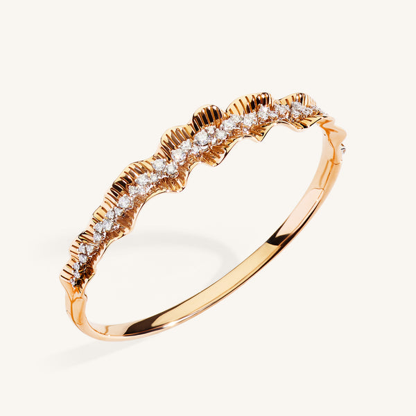 Rays of Sun bangle with white diamonds