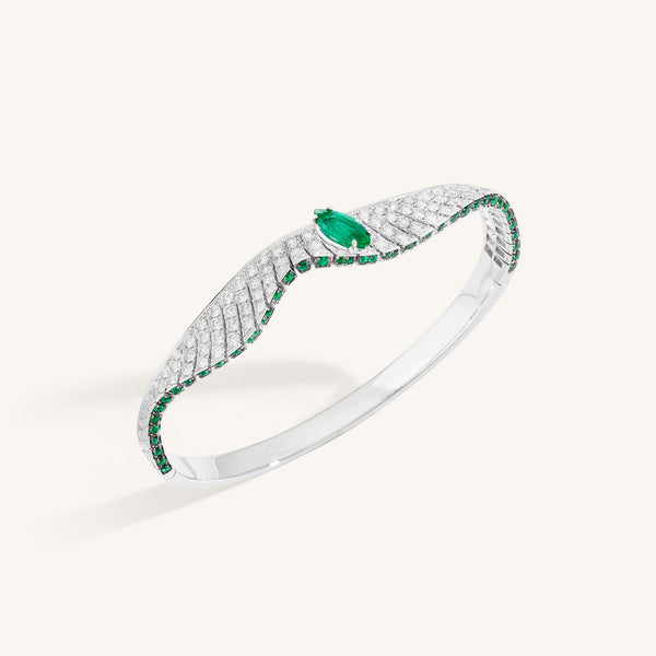 Abissi bangle with emeralds