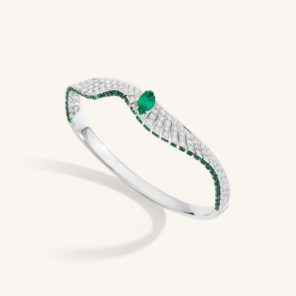 Abissi bangle with emeralds