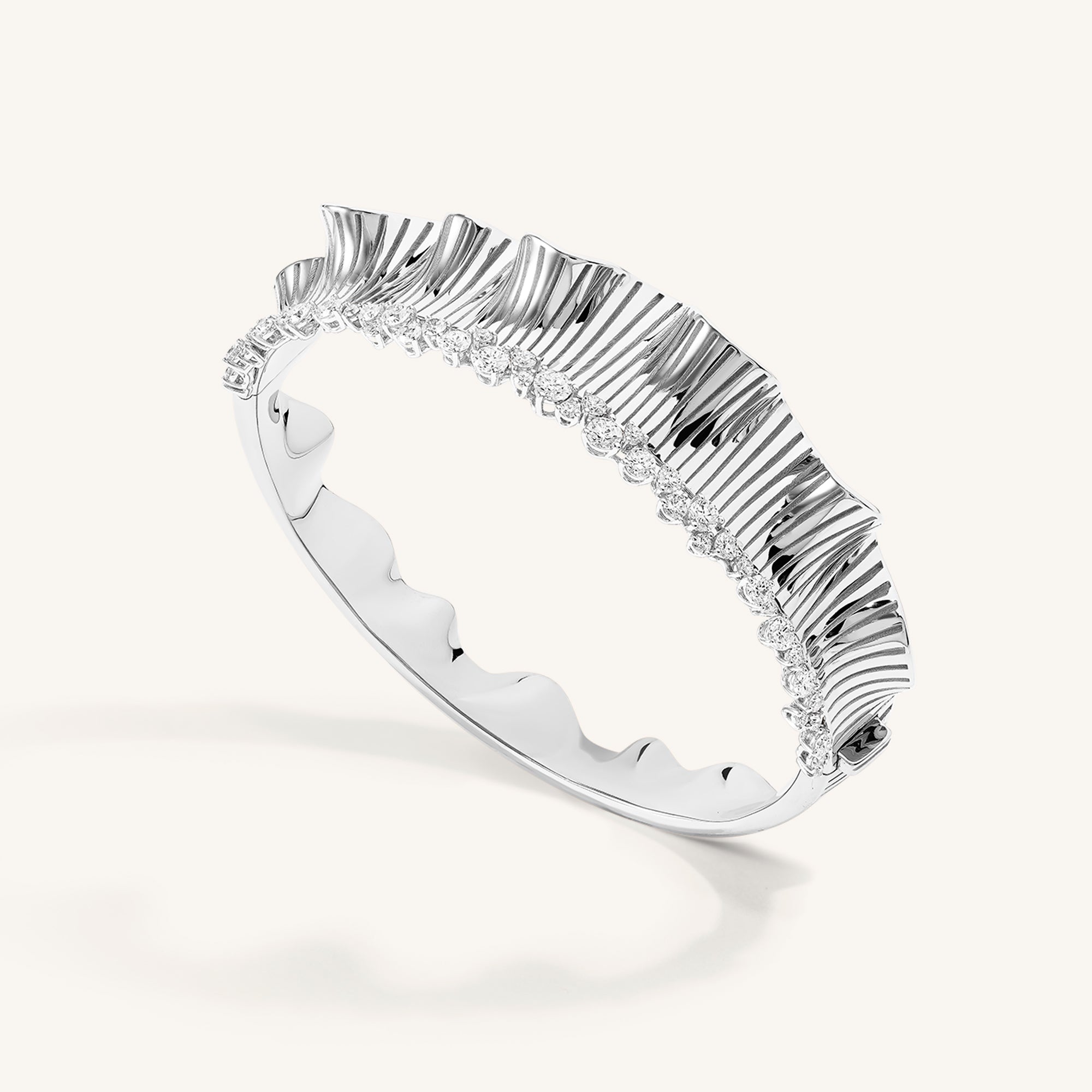 Rays of Sun bangle with white diamonds