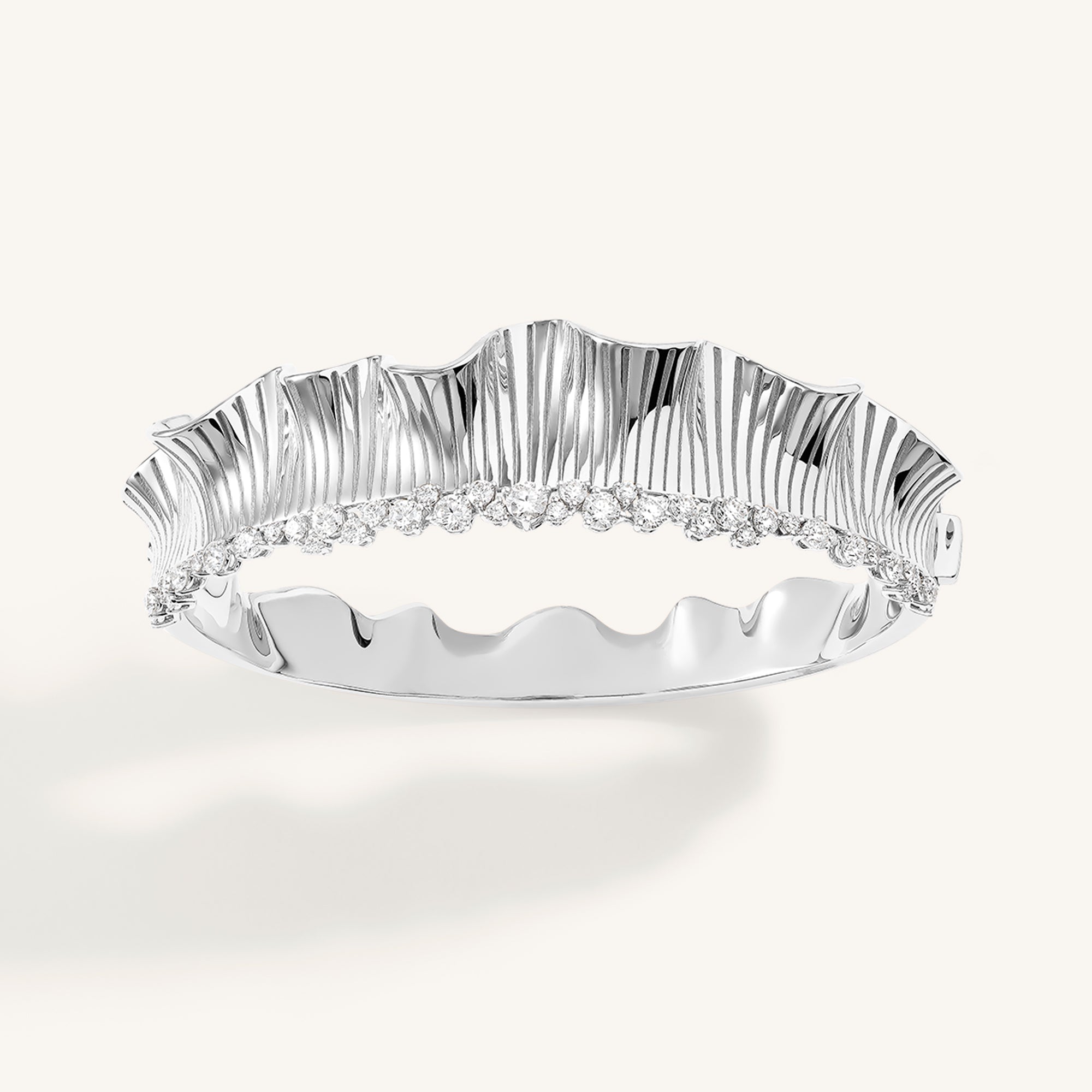 Rays of Sun bangle with white diamonds