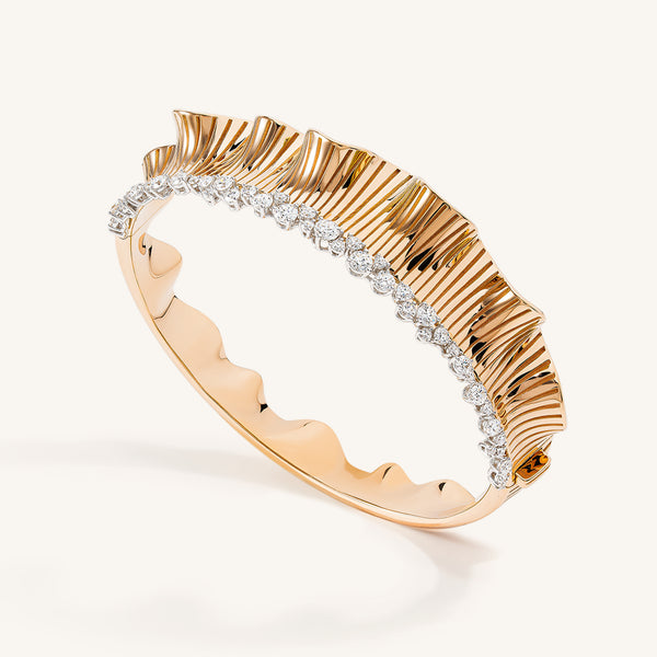 Rays of Sun bangle with white diamonds