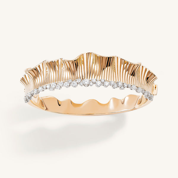 Rays of Sun bangle with white diamonds