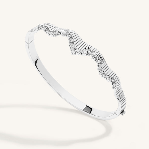 Rays of Sun bangle with white diamonds