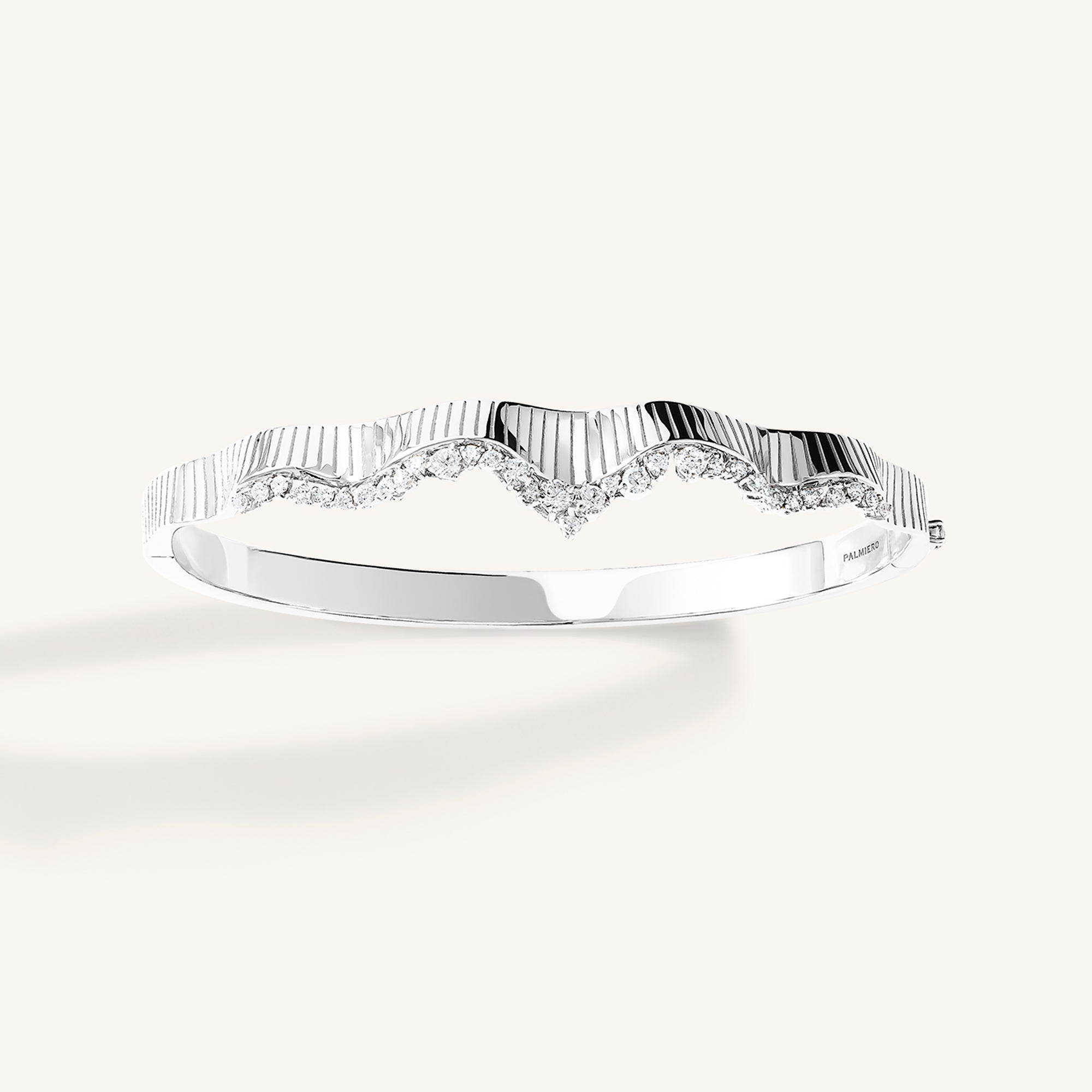Rays of Sun bangle with white diamonds