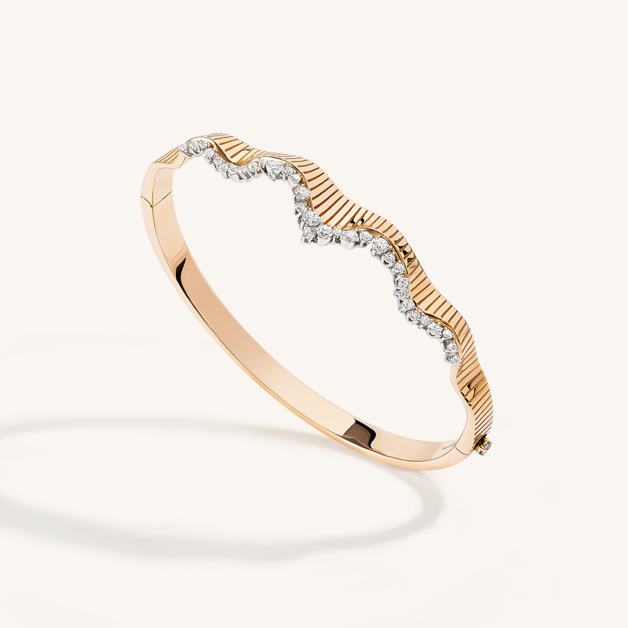 Rays of Sun bangle with white diamonds