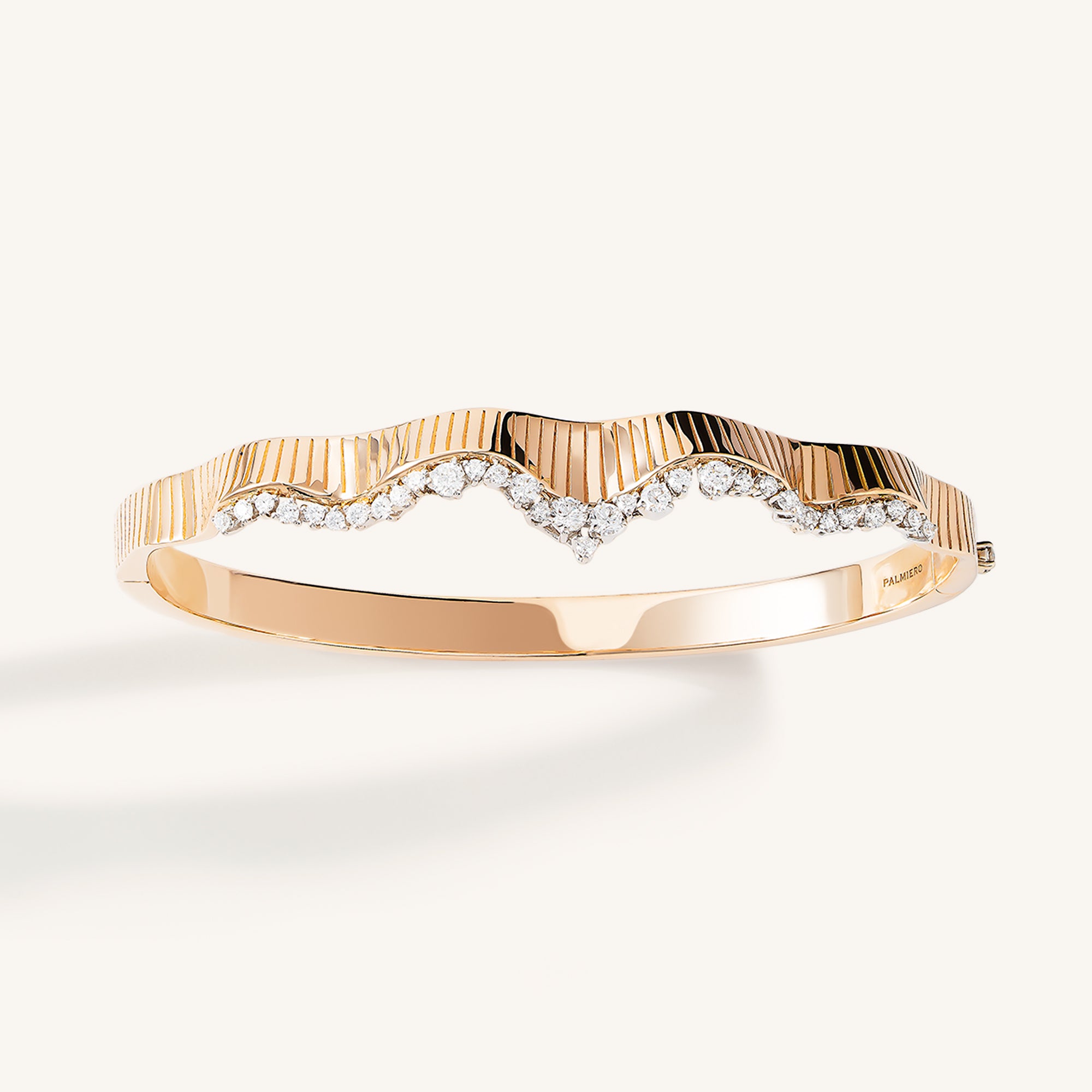 Rays of Sun bangle with white diamonds