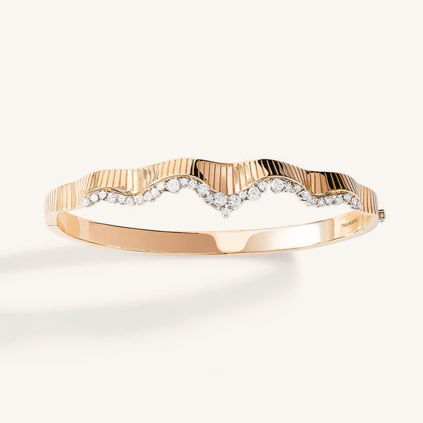 Rays of Sun bangle with white diamonds