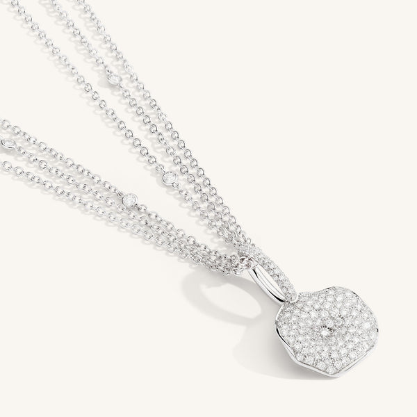 Moon Flowers pendant with white diamonds