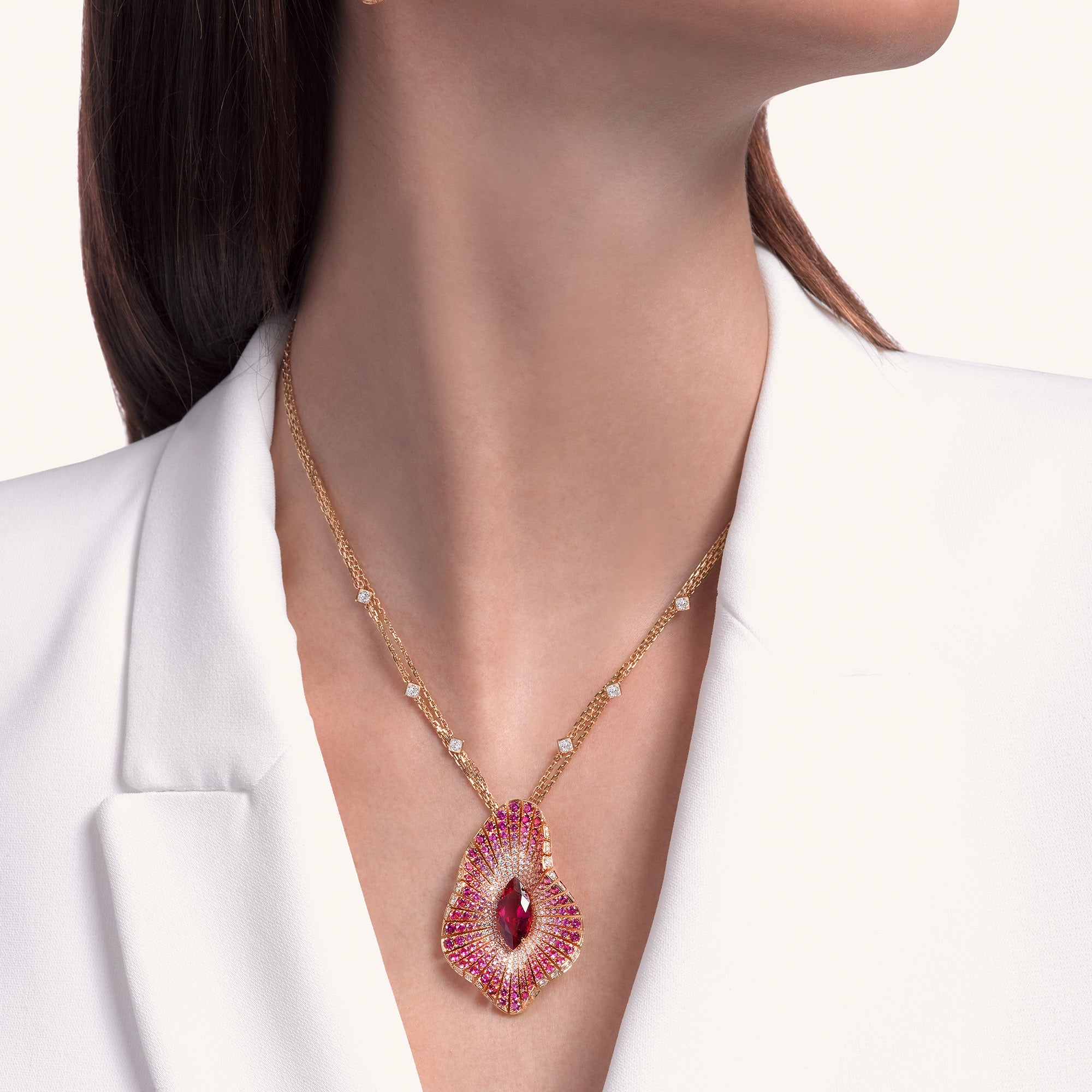 Abissi pendant with rubellite
