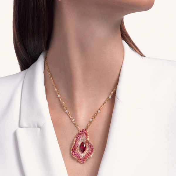 Abissi pendant with rubellite