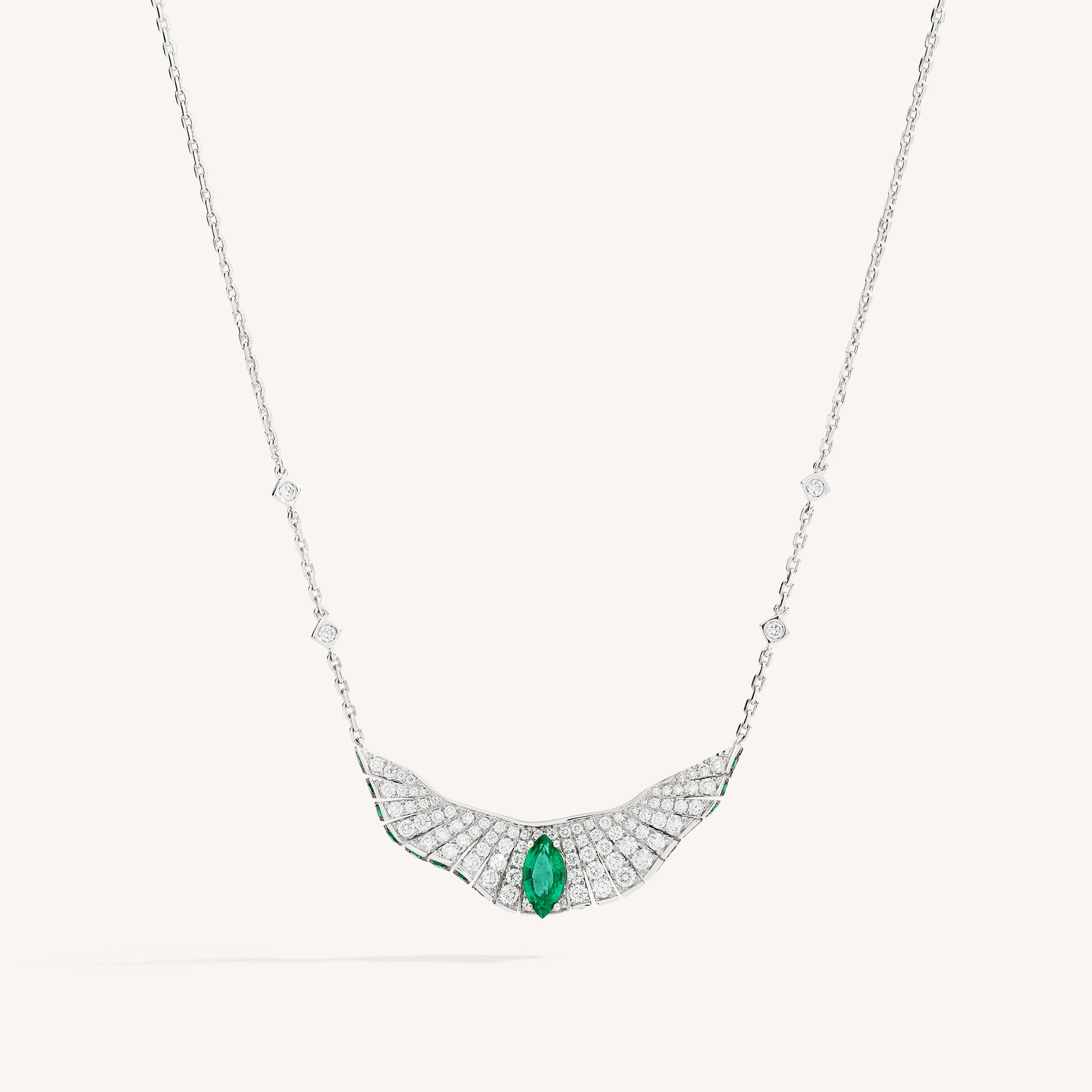 Abissi pendant with emeralds
