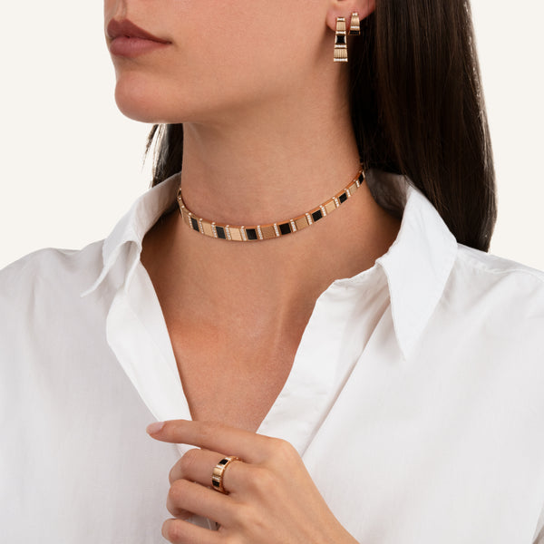 Cleopatra choker with white diamonds