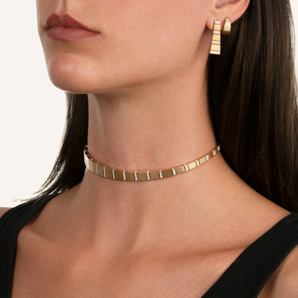 Cleopatra choker with white diamonds