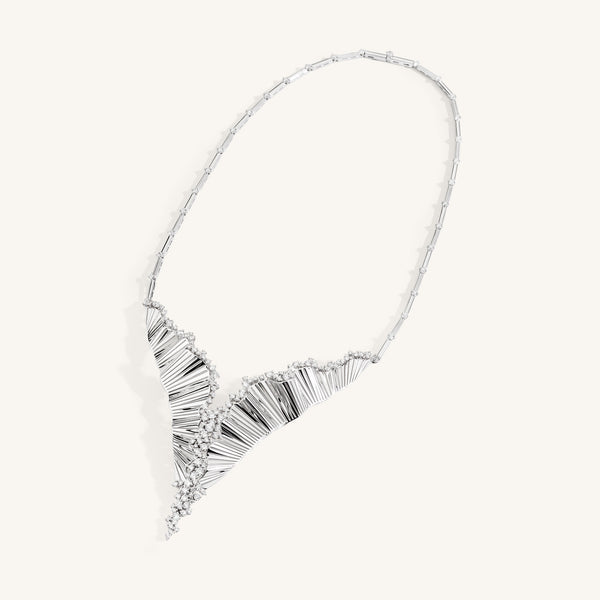 Rays of Sun necklace with white diamonds