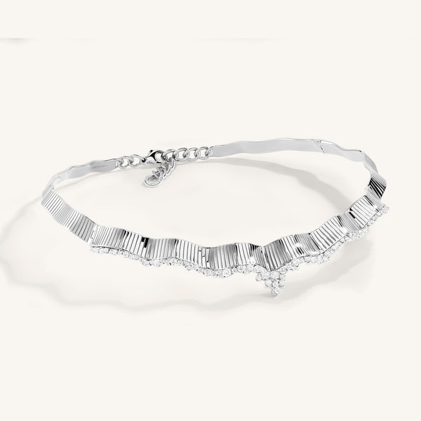 Rays of Sun choker with white diamonds