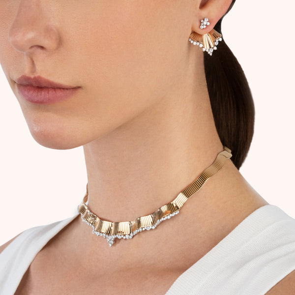Rays of Sun choker with white diamonds