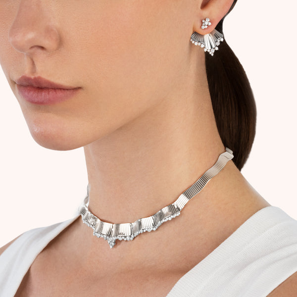 Rays of Sun choker with white diamonds