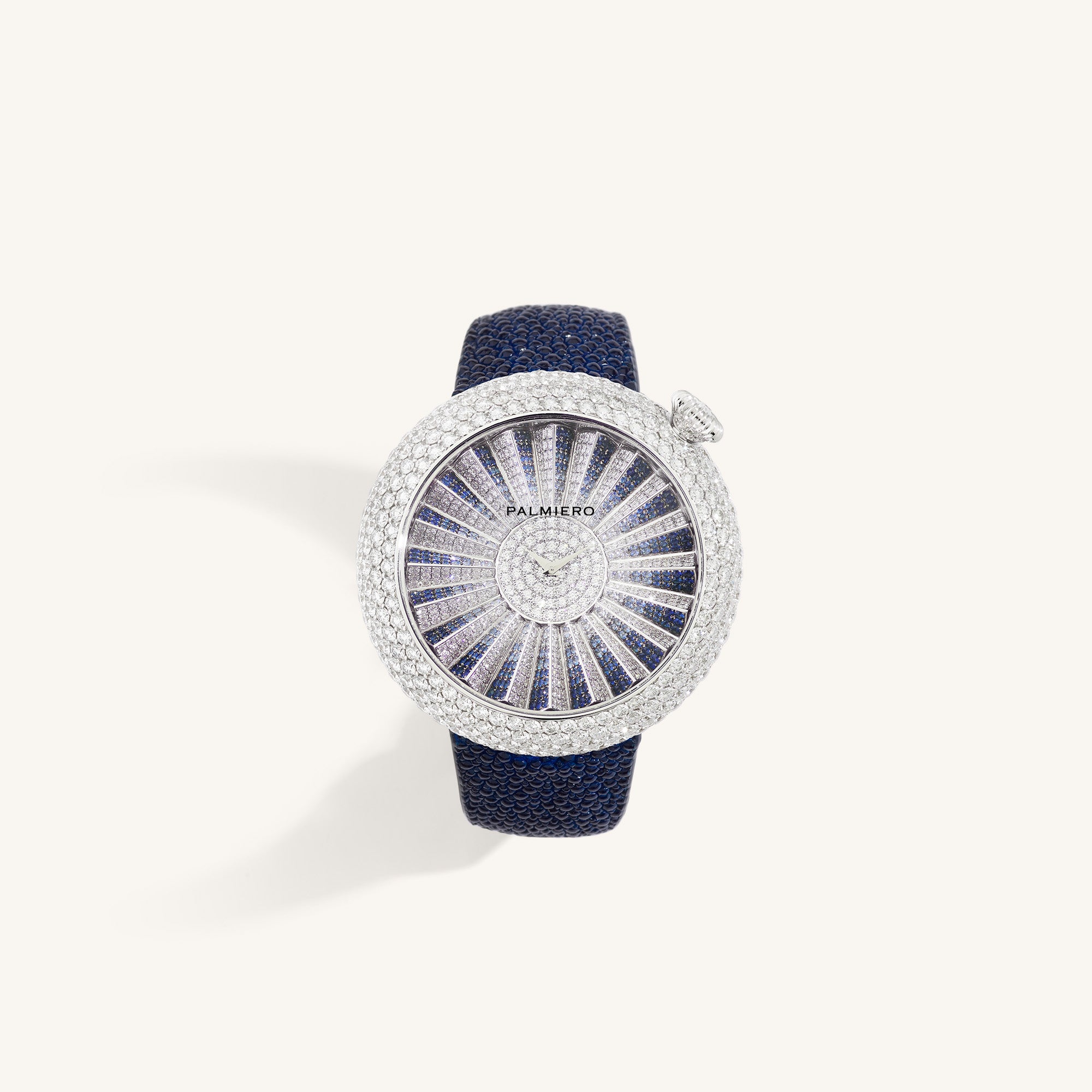 Alter 44mm case watch with blue sapphires and white diamonds