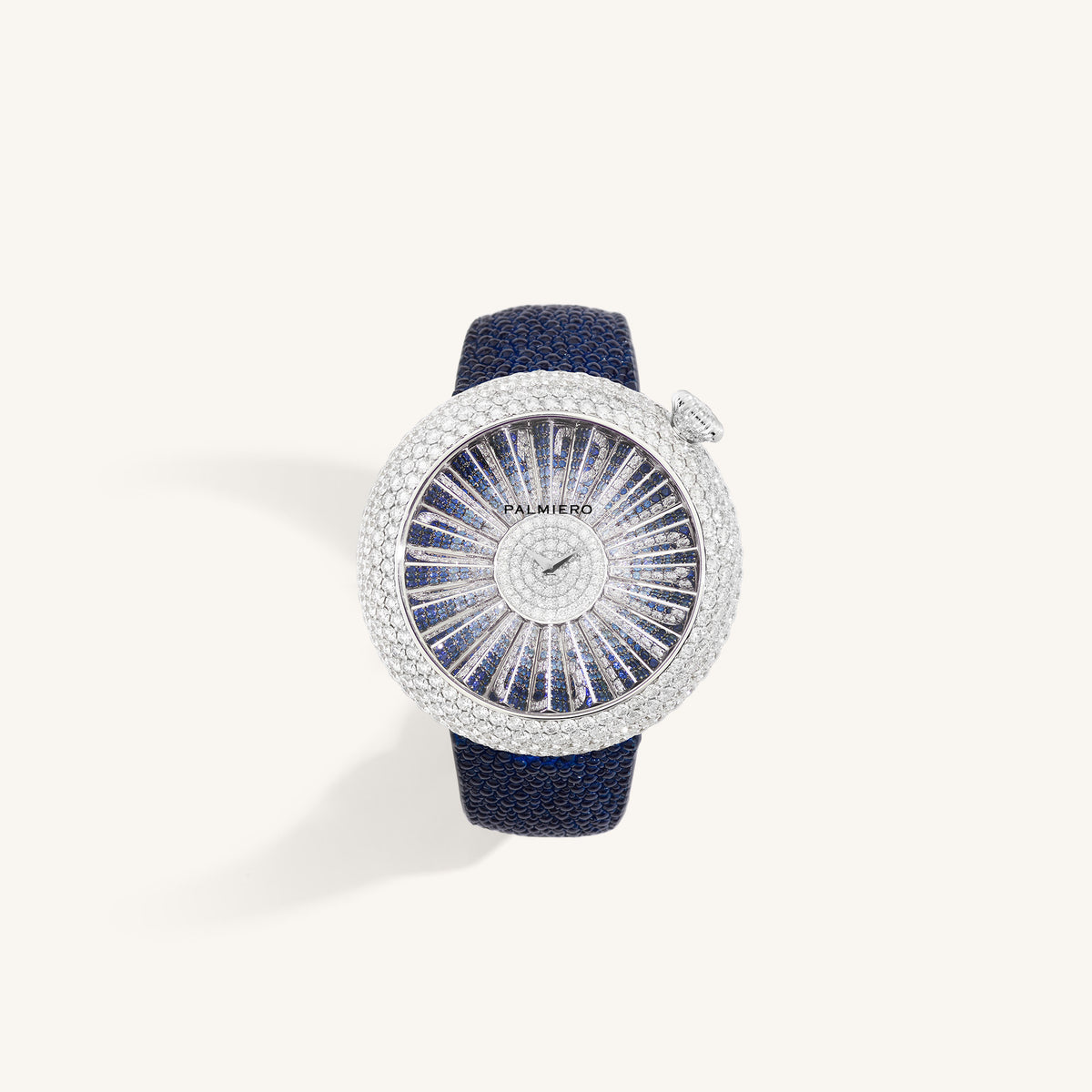 Alter 44mm case watch with blue sapphires and white diamonds