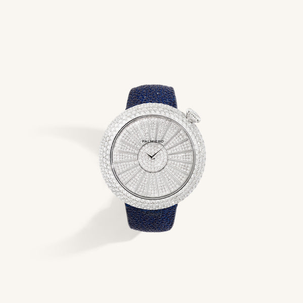 Alter 44mm case watch with blue sapphires and white diamonds