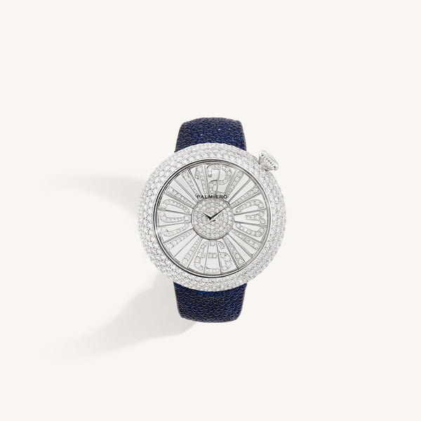 Alter 44mm case watch with blue sapphires and white diamonds