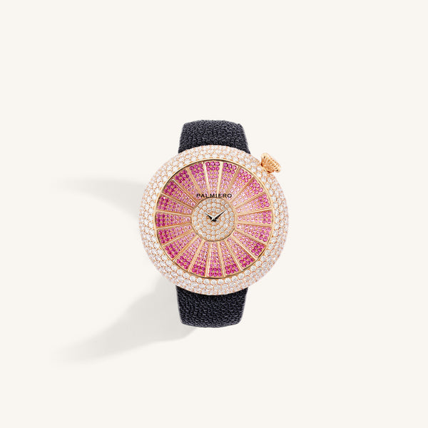 Alter 44mm case watch with pink sapphires and white diamonds