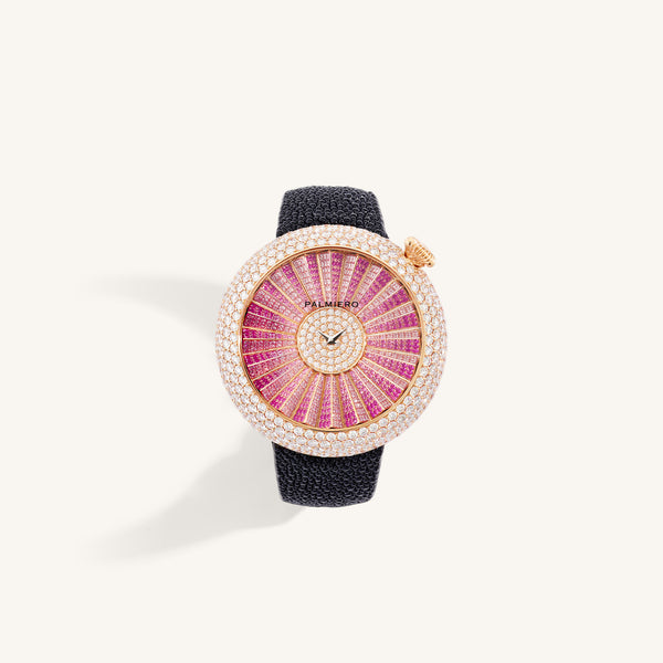 Alter 44mm case watch with pink sapphires and white diamonds