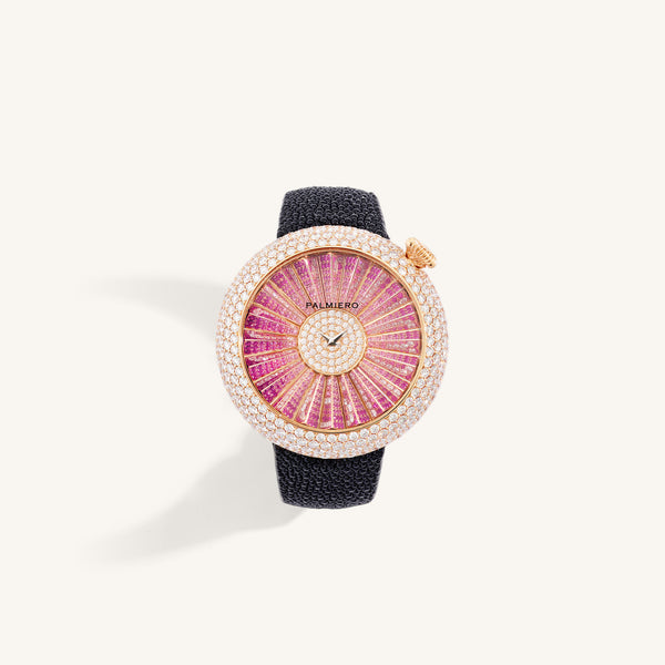 Alter 44mm case watch with pink sapphires and white diamonds