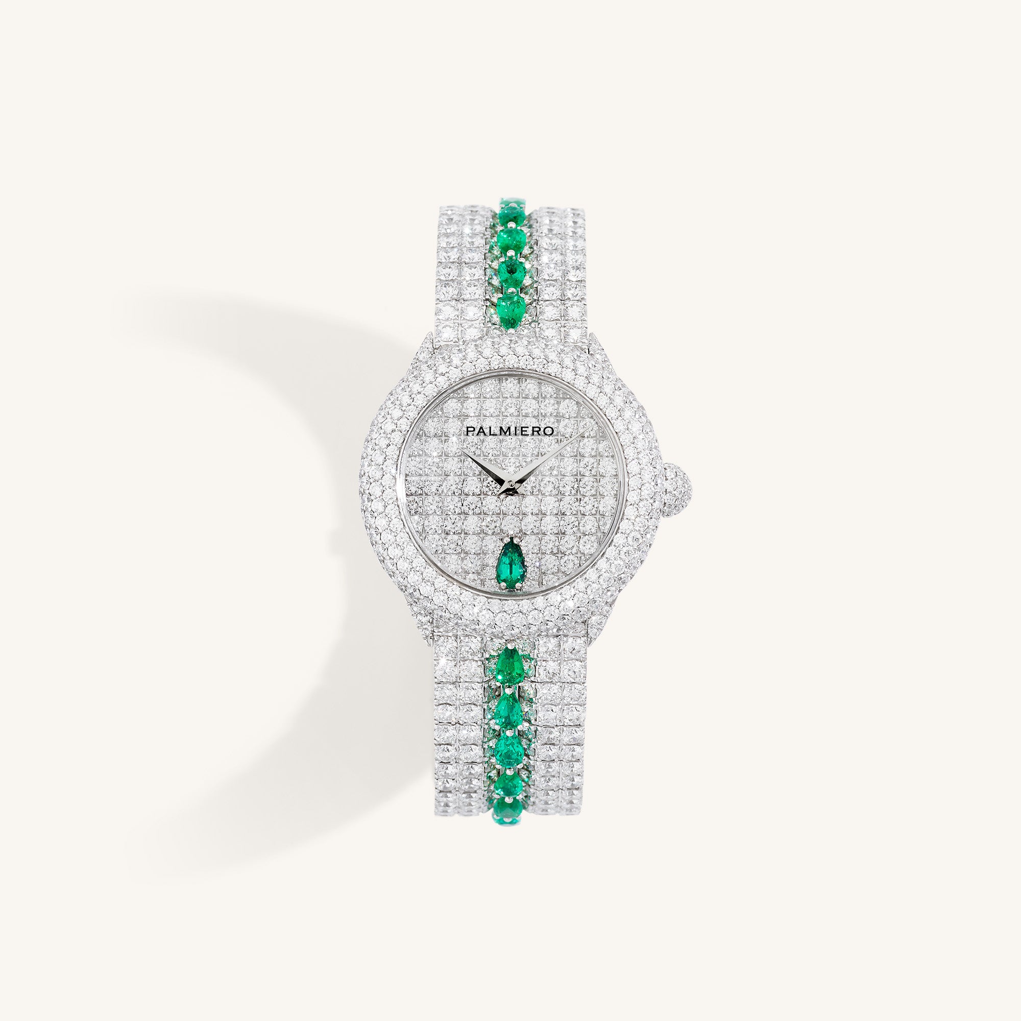 Divino watch with emeralds and white diamonds