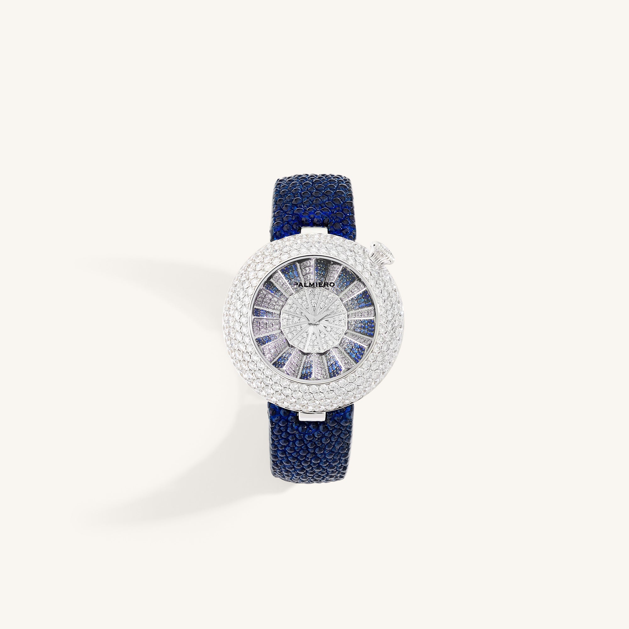 Alter 39mm case watch with blue sapphires and white diamonds