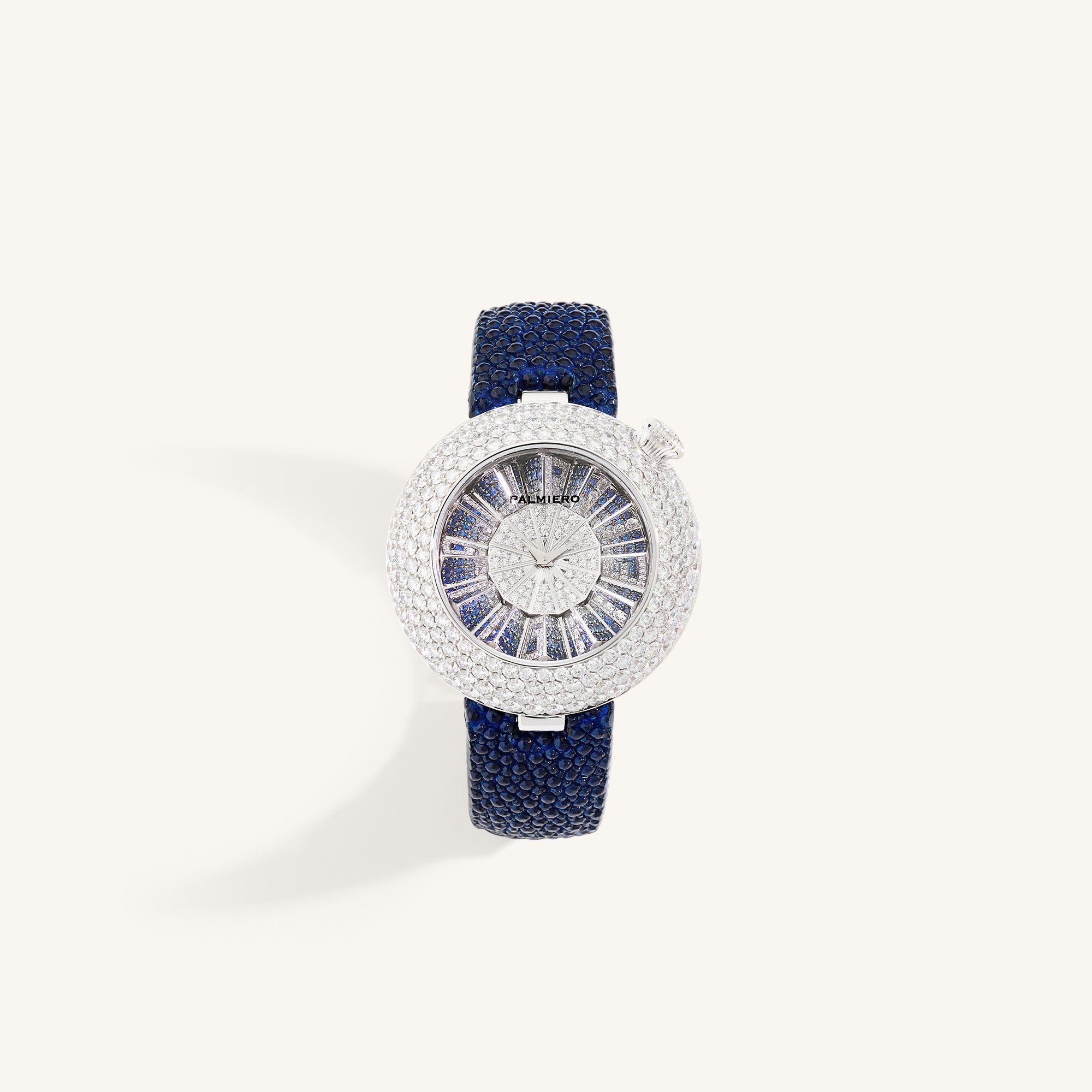 Alter 39mm case watch with blue sapphires and white diamonds
