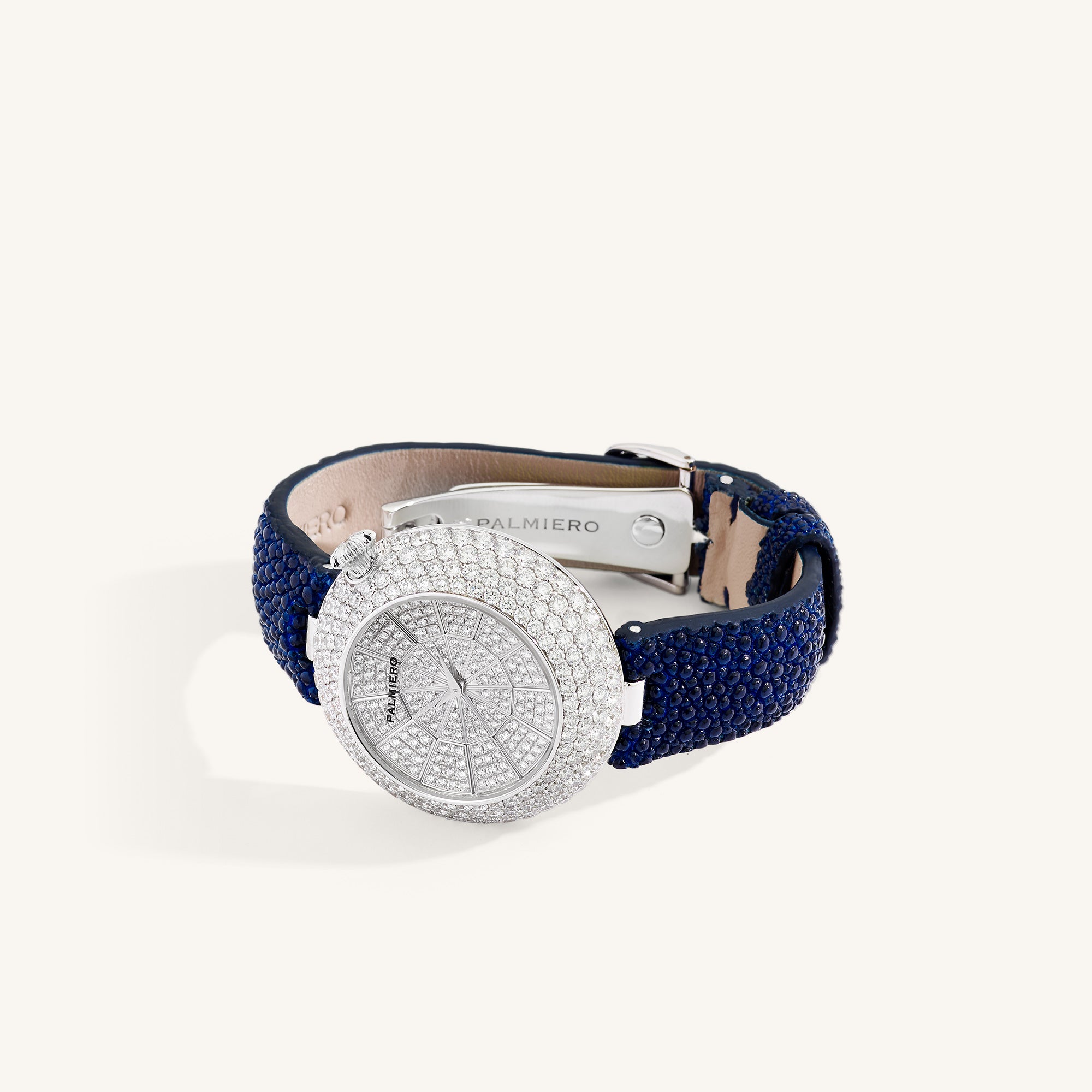 Alter 39mm case watch with blue sapphires and white diamonds