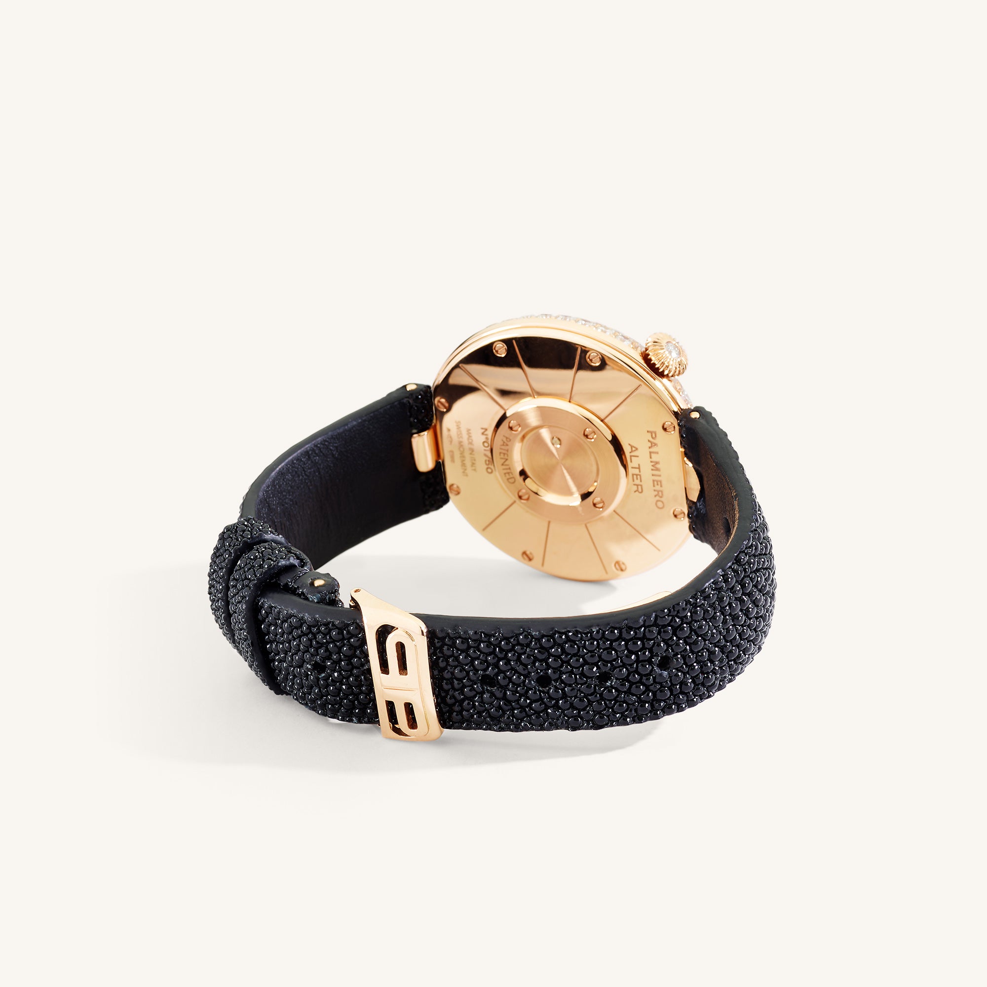 Alter 39mm case watch with pink sapphires and white diamonds