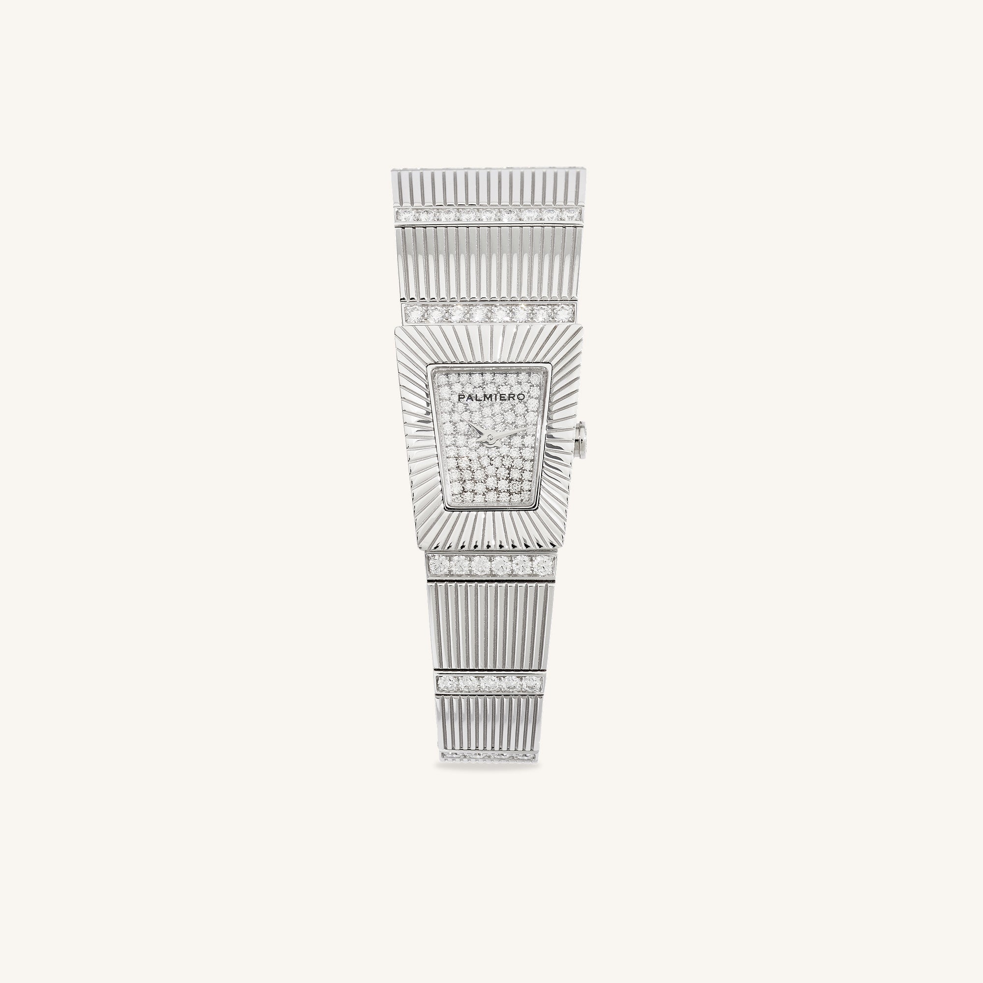 Cleopatra watch with full pavé diamonds dial on white gold
