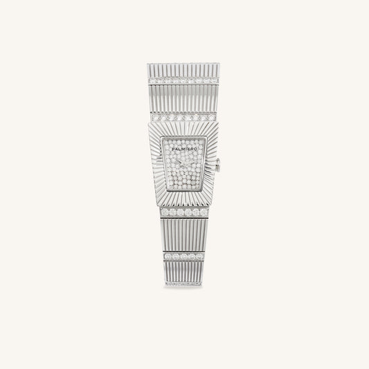 Cleopatra watch with full pavé diamonds dial on white gold