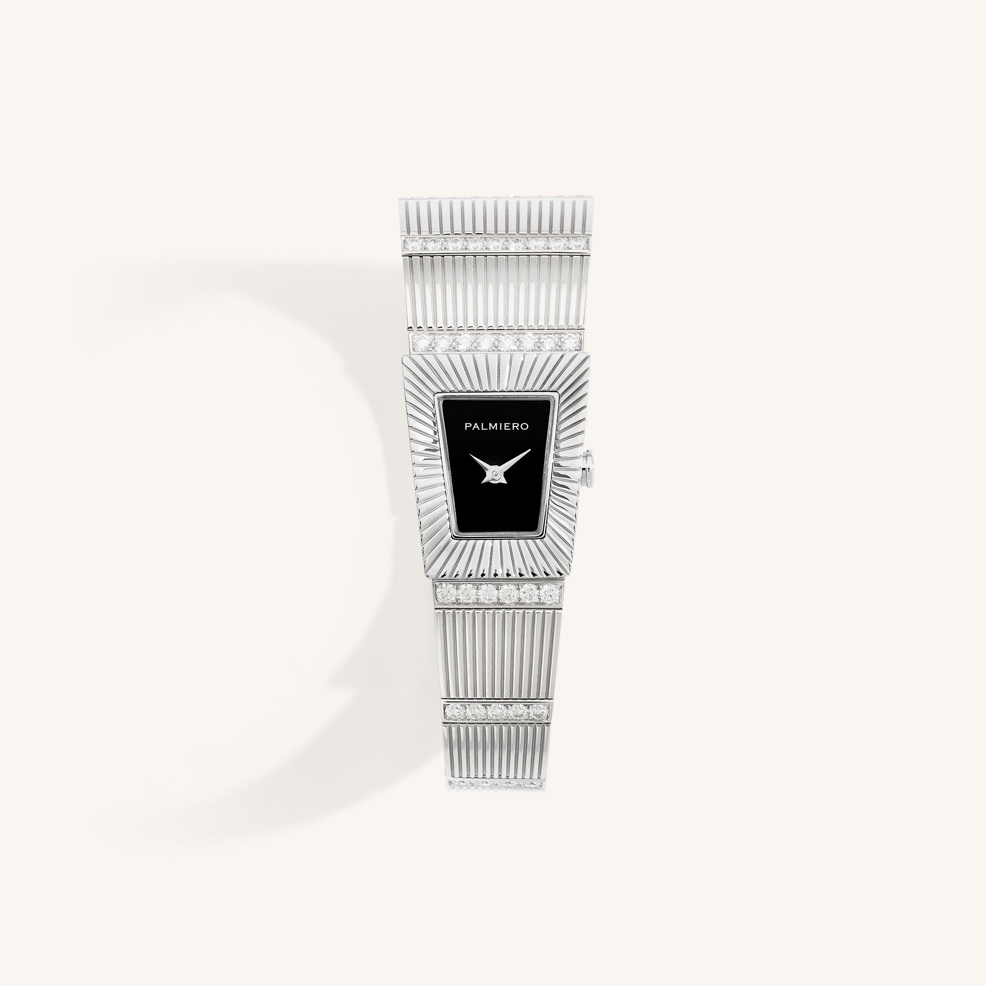 Cleopatra watch with full pavé diamonds dial on white gold