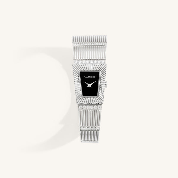 Cleopatra watch with full pavé diamonds dial on white gold