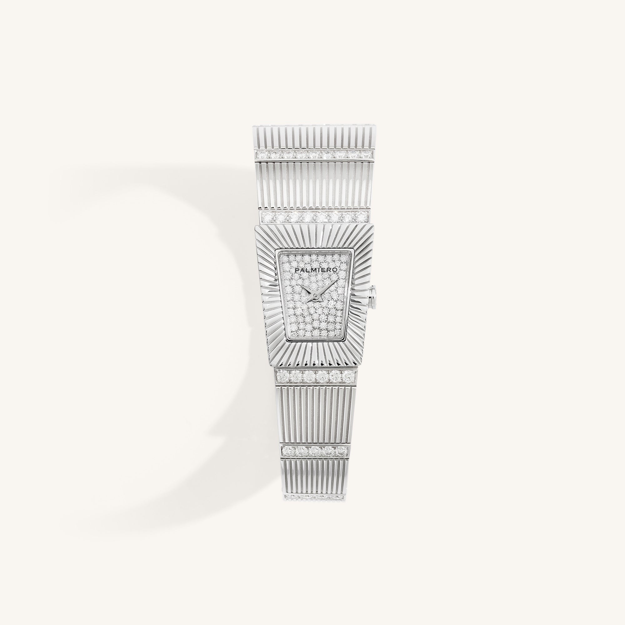Cleopatra watch with full pavé diamonds dial on white gold