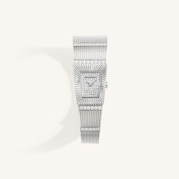 Cleopatra watch with full pavé diamonds dial on white gold