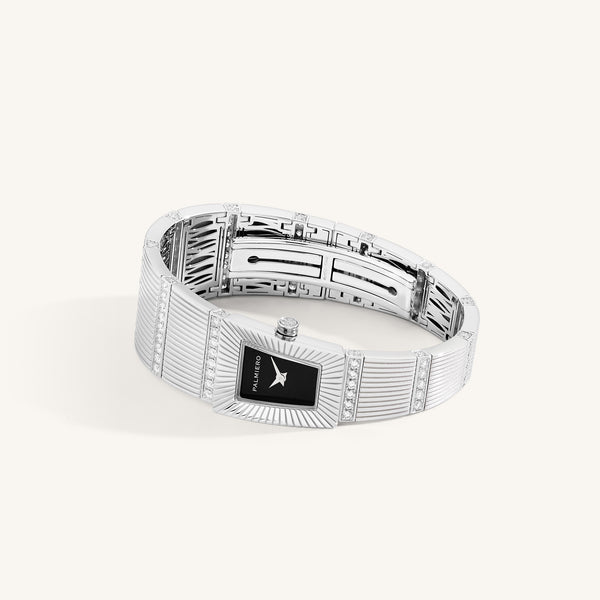 Cleopatra watch with full pavé diamonds dial on white gold