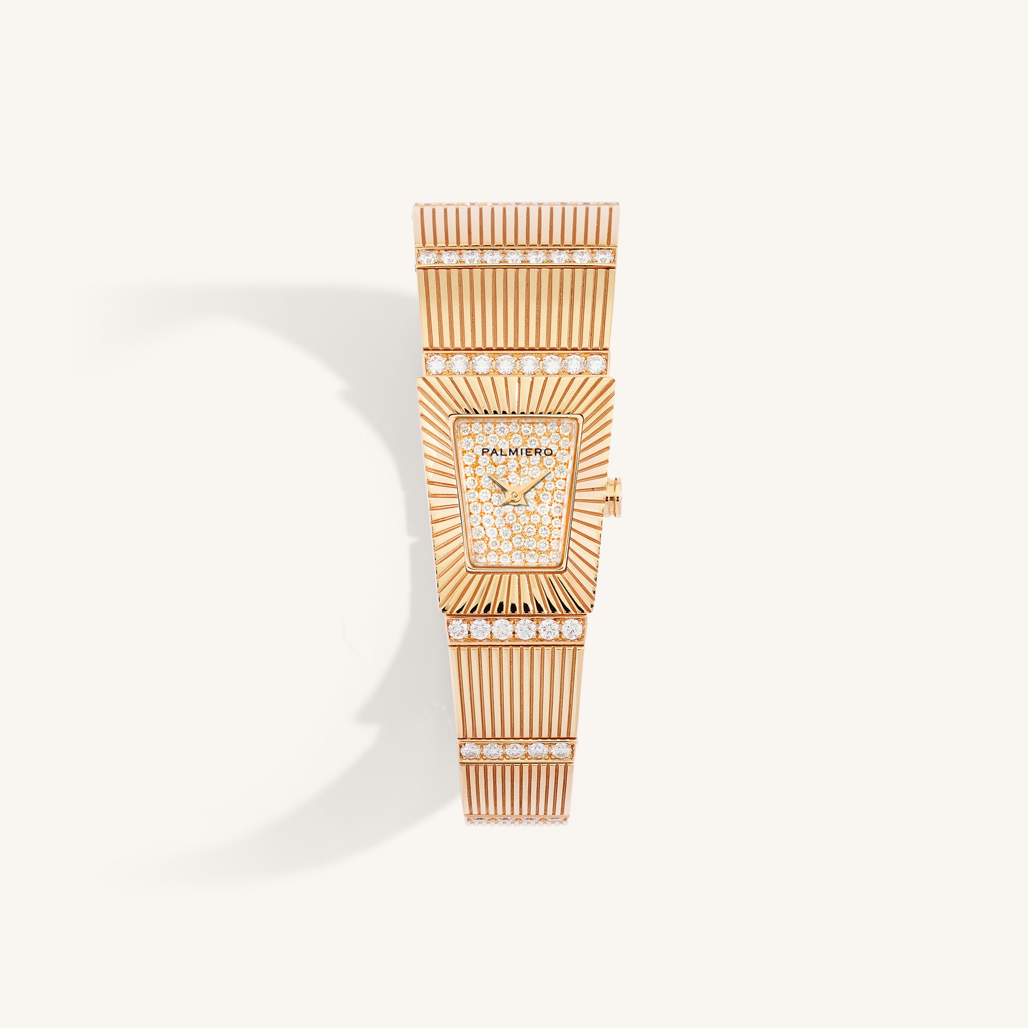 Cleopatra watch with white full pavé diamonds dial on rose gold