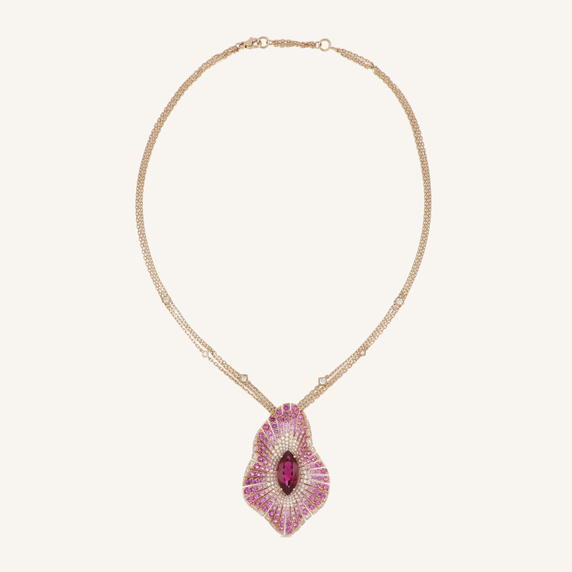 Abissi pendant with rubellite