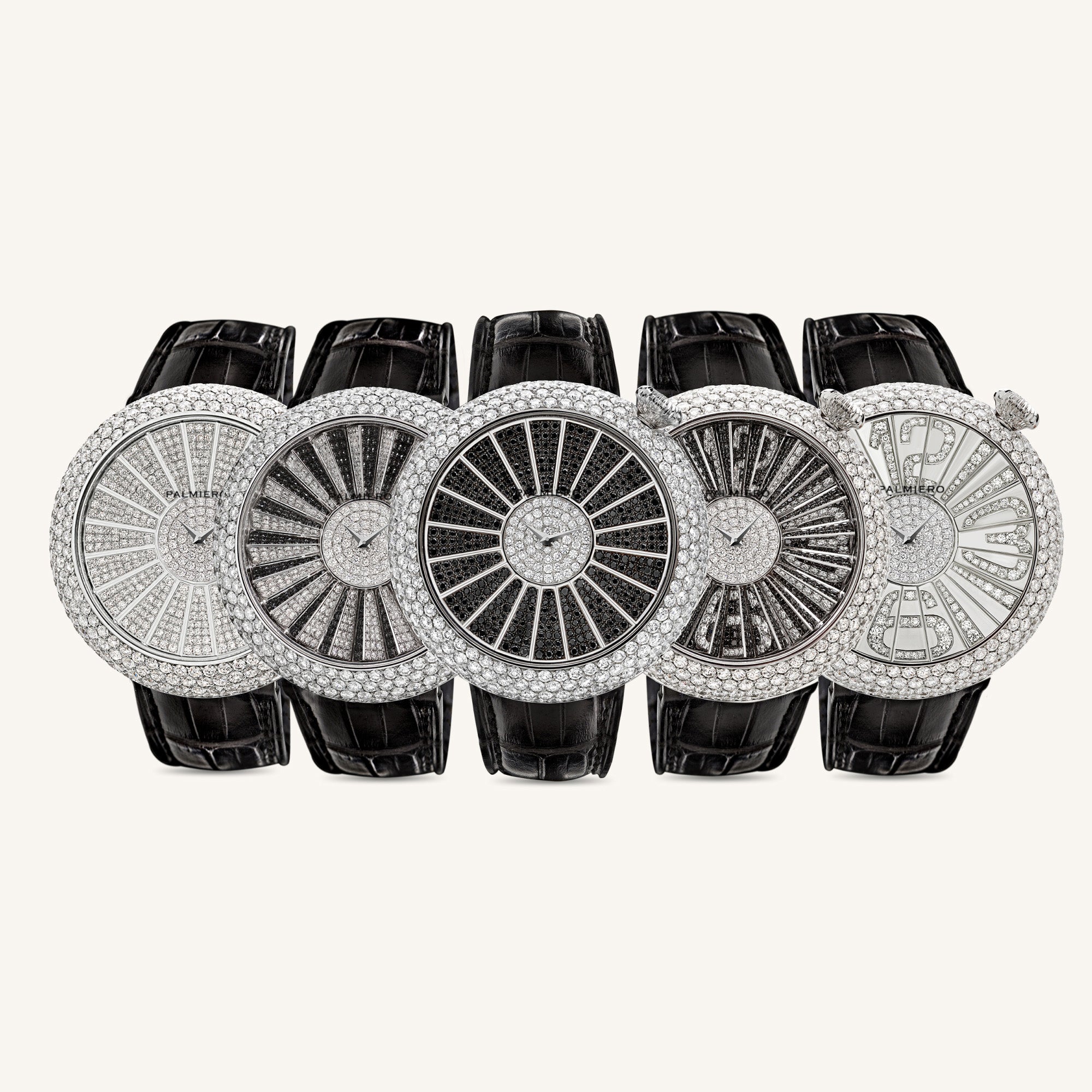 Alter 44mm case watch with white and black diamonds