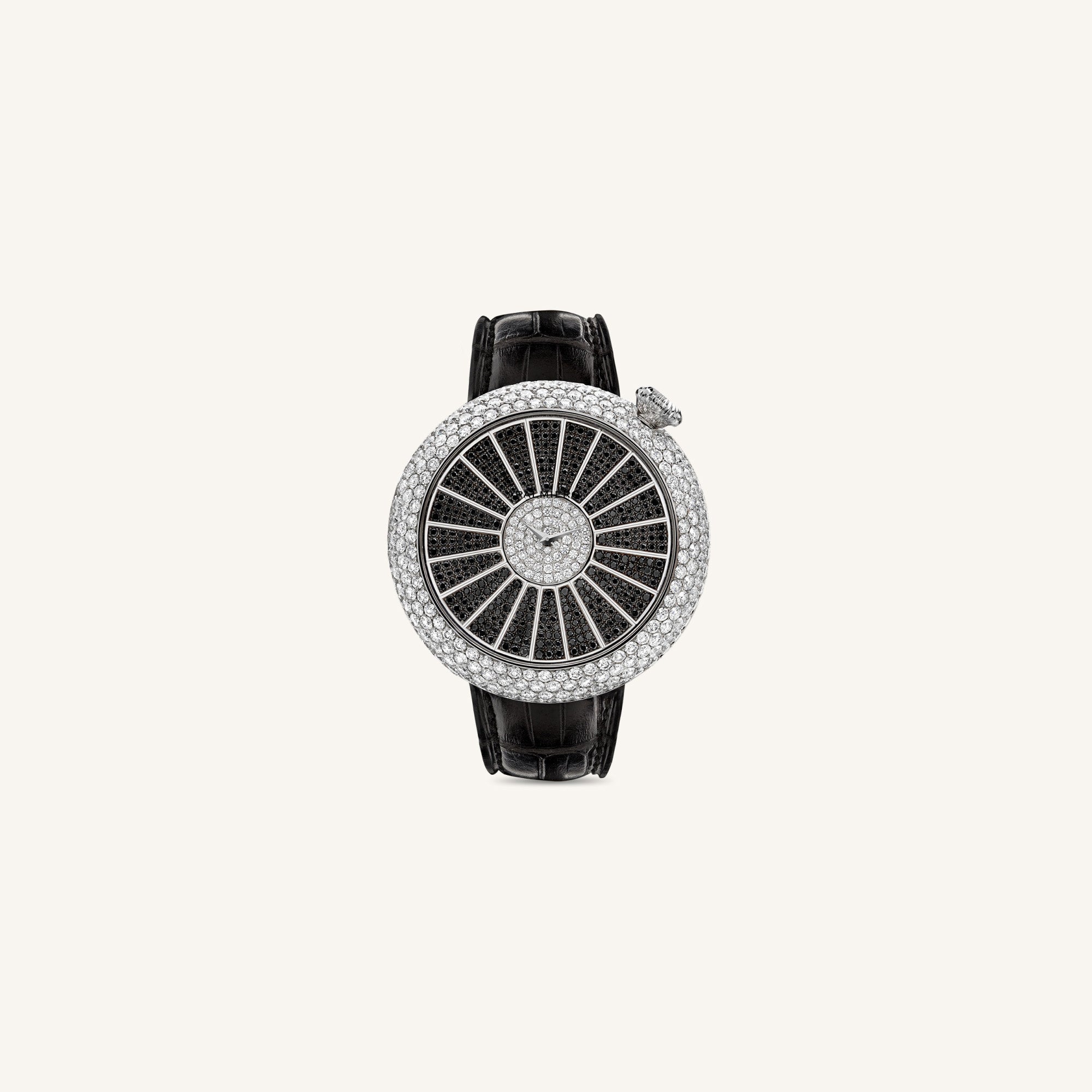 Alter 44mm case watch with white and black diamonds